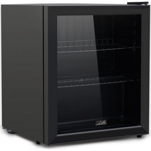 FRIDGE MINI BAR ELECTR LIFE VITRINE 221-0144 ΜΑΥΡΟ ΓΥΑΛΙΝΗ ΠΟΡΤΑ 51x45x44